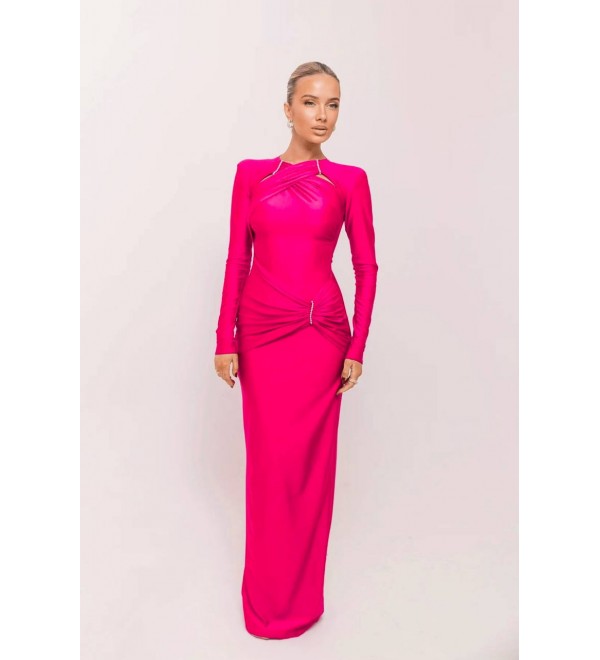 215624 PEMBE ABİYE KRİSTAL ÖRME