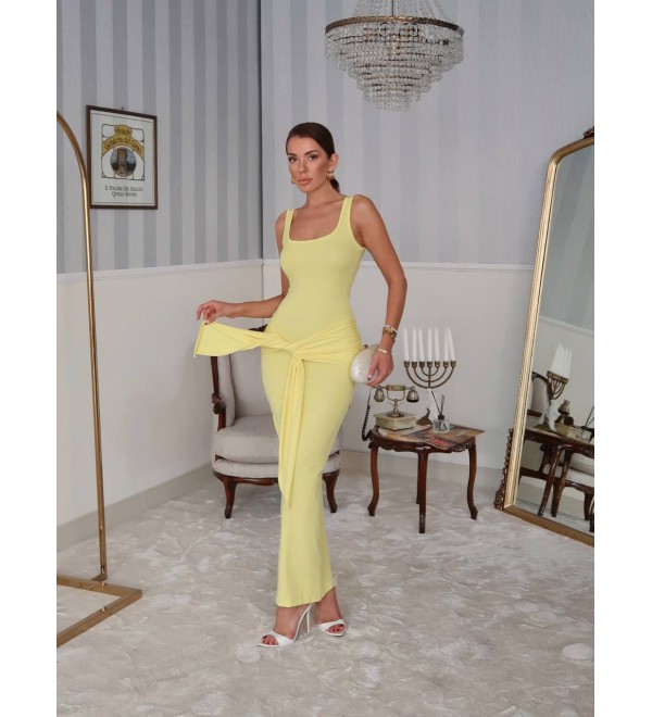 215660 SARI ELBİSE LYCRA