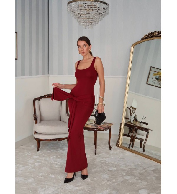 215661 BORDO ELBİSE LYCRA