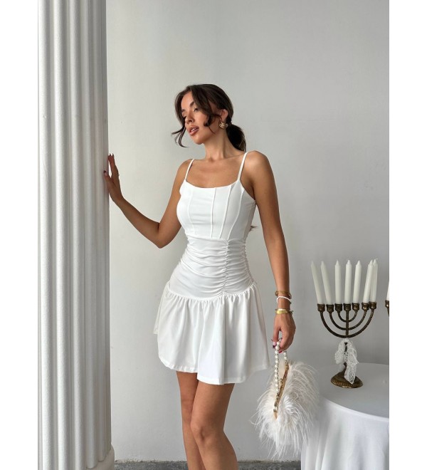 215664 BEYAZ ELBİSE LYCRA