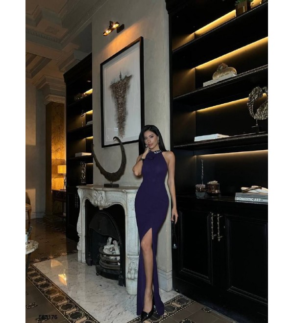 215684 MOR ABİYE FLOWERS KUMAŞ